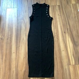 Cotton on black body con ribbed dress